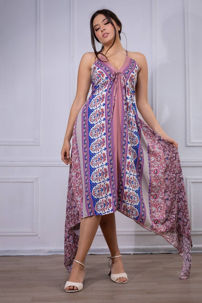 [TA01-13] Vestido Largo de Rayon