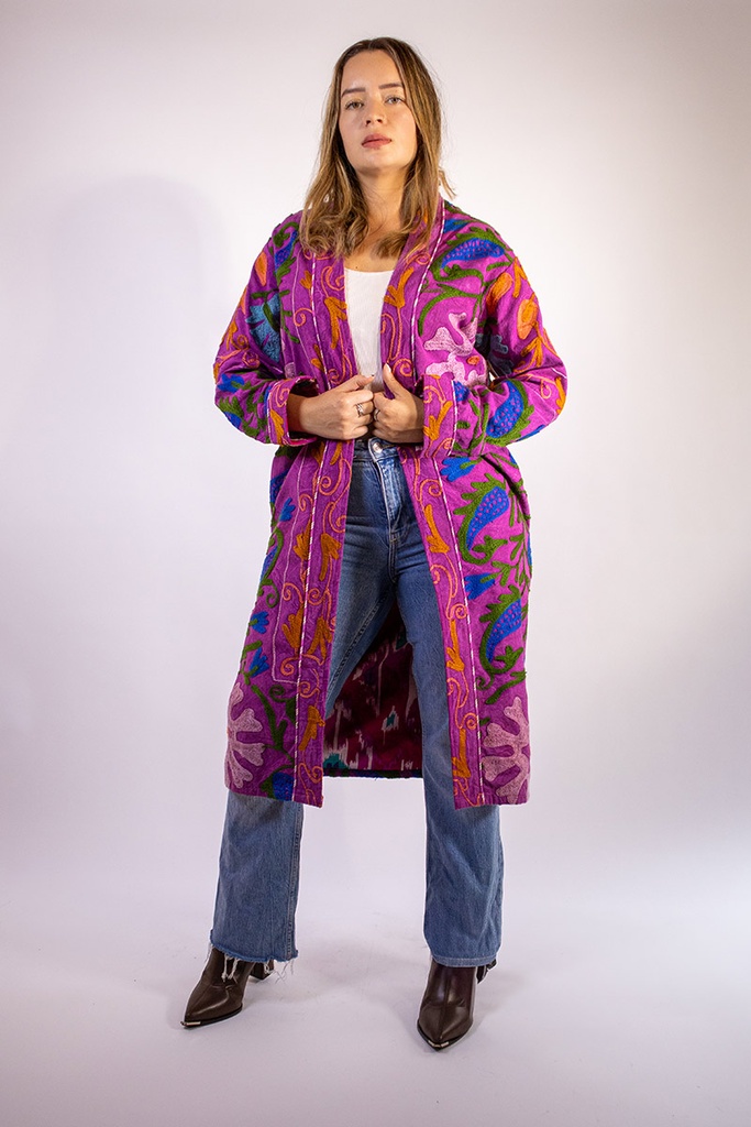 Chaqueta Larga Bordada