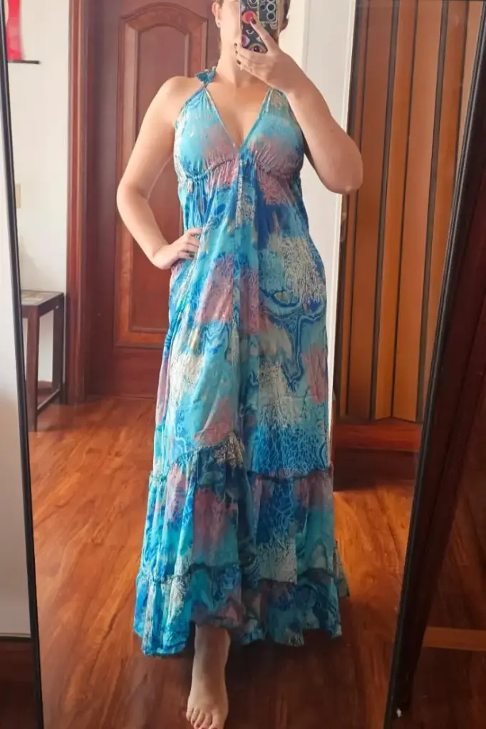 Vestido Largo de Seda