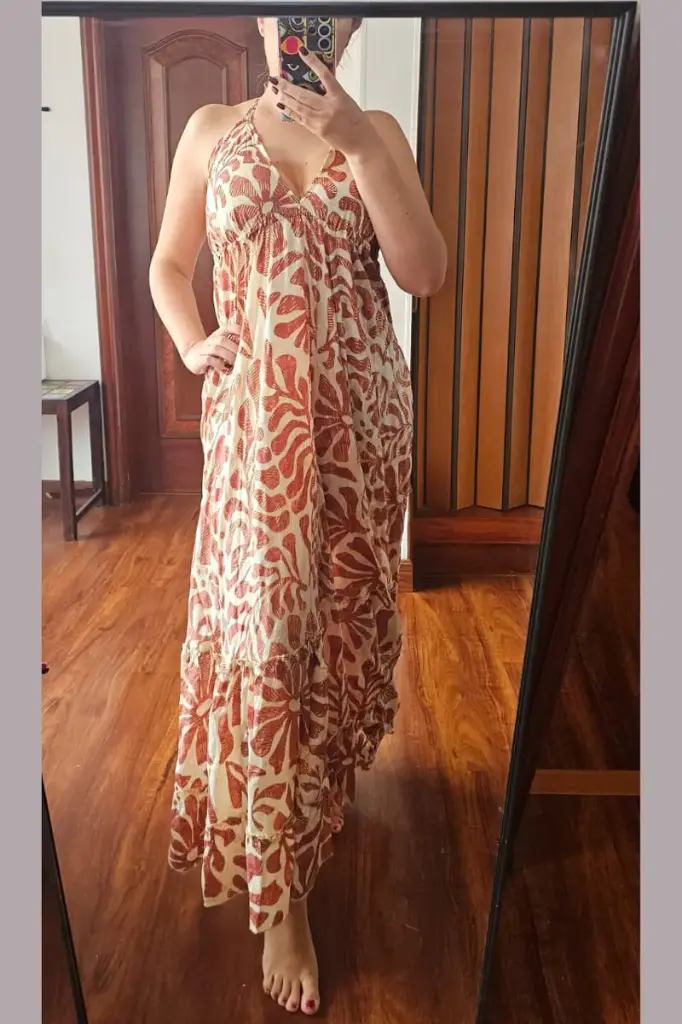 [LD165-5] Vestido Largo de Seda