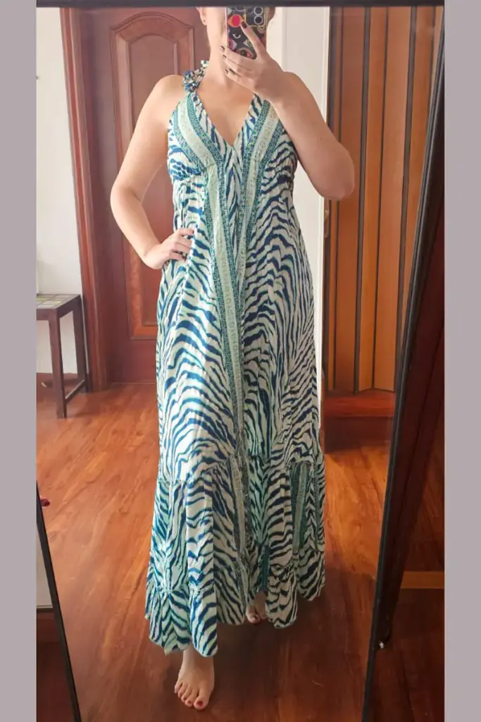 [LD165-6] Vestido Largo de Seda