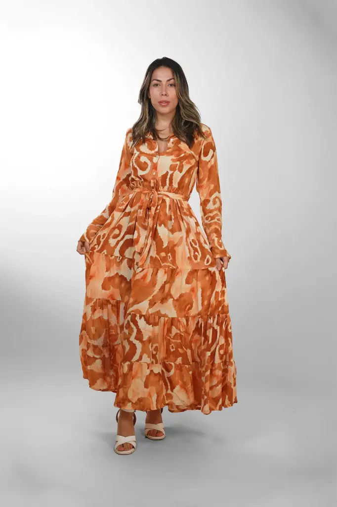 [LD4203-2] Vestido de Seda Tierra Bohemio