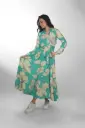 Vestido de Seda Turquesa Bohemio