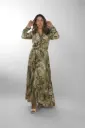 Vestido Largo de Seda Verde Bohemio