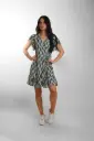 Vestido Corto Seda Azul
