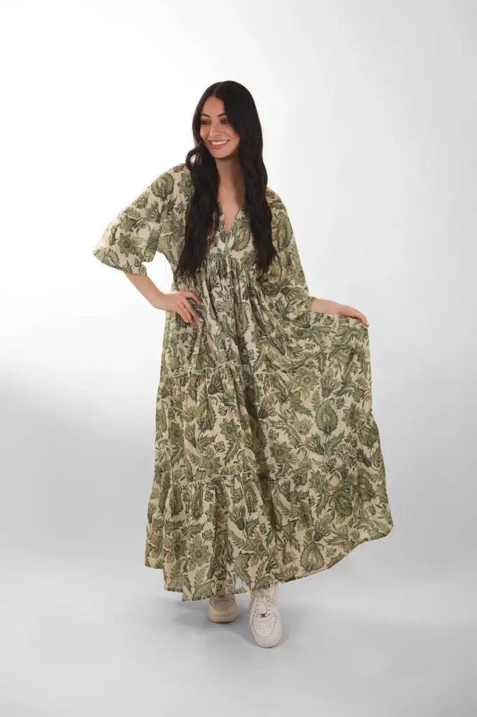 Vestido Largo de Algodón