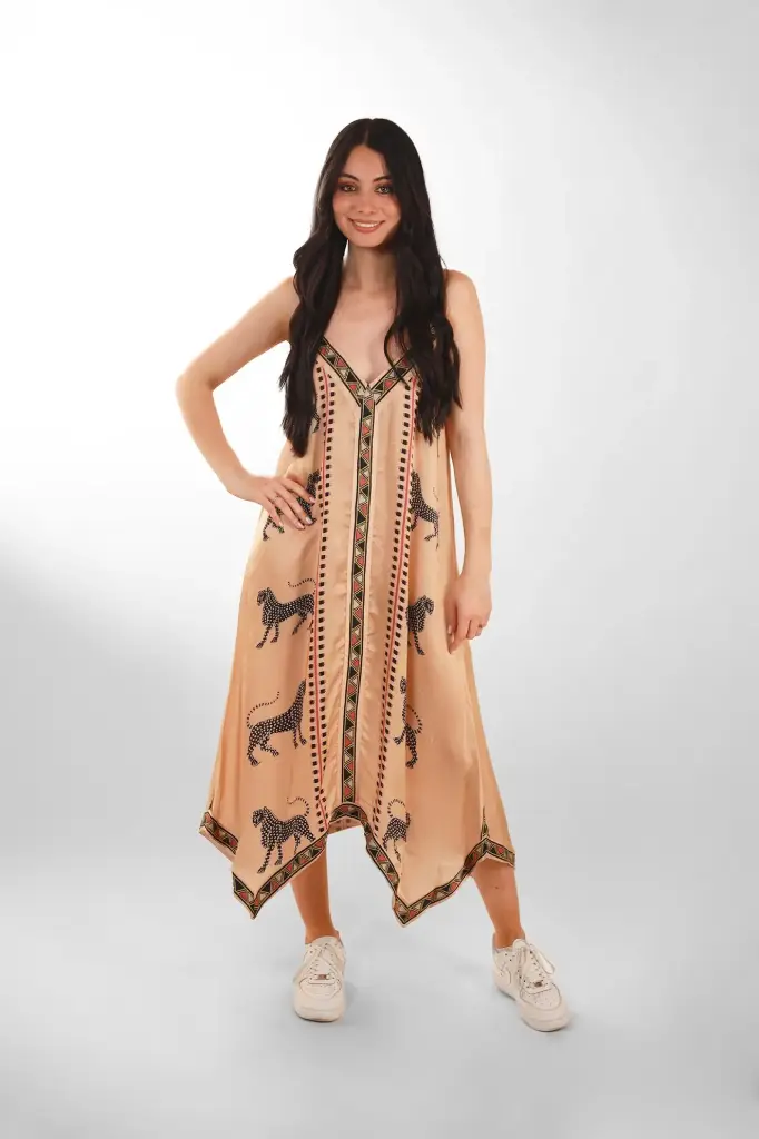 [MAXIMO] Vestido Largo de Rayon
