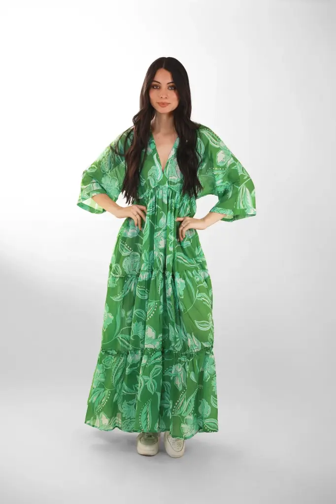 [6769D] Vestido Largo de Algodón
