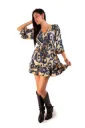 Vestido Corto Volado de Seda