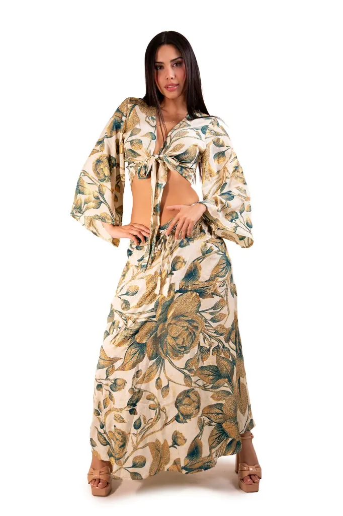 [1582-228-7] Set Bohemia de Seda (Turquesa Floral)