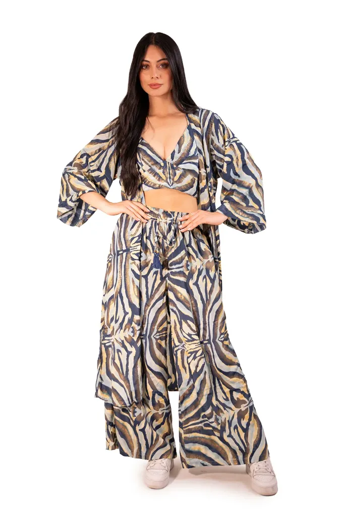 [51-1195-609-5] Set Armonía Boho de Seda (Azul Dorado)