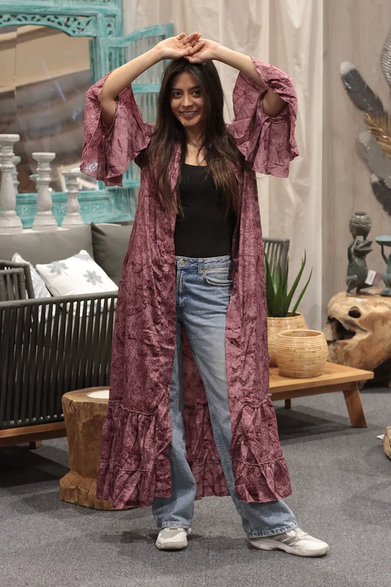 [KF325-6] Kimono Largo de Seda