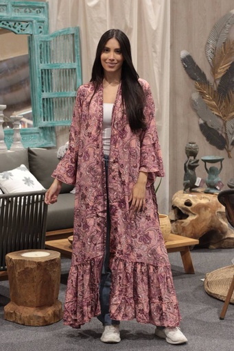 [KF325-2] Kimono Largo de Seda