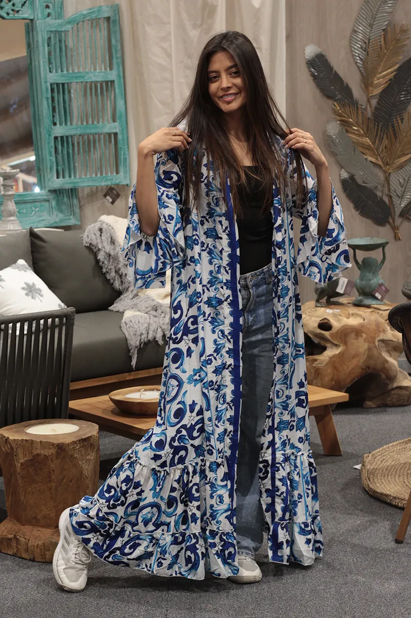 [KF325-3] Kimono Largo de Seda