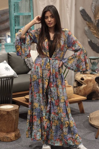 [KF325-1] Kimono Largo de Seda