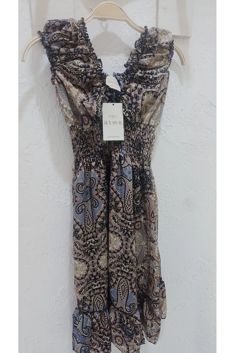 [MD364-6] Vestido Corto de Seda