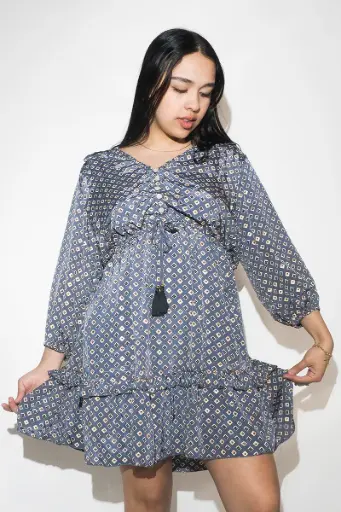 [SD2368-3] Vestido Corto de Seda