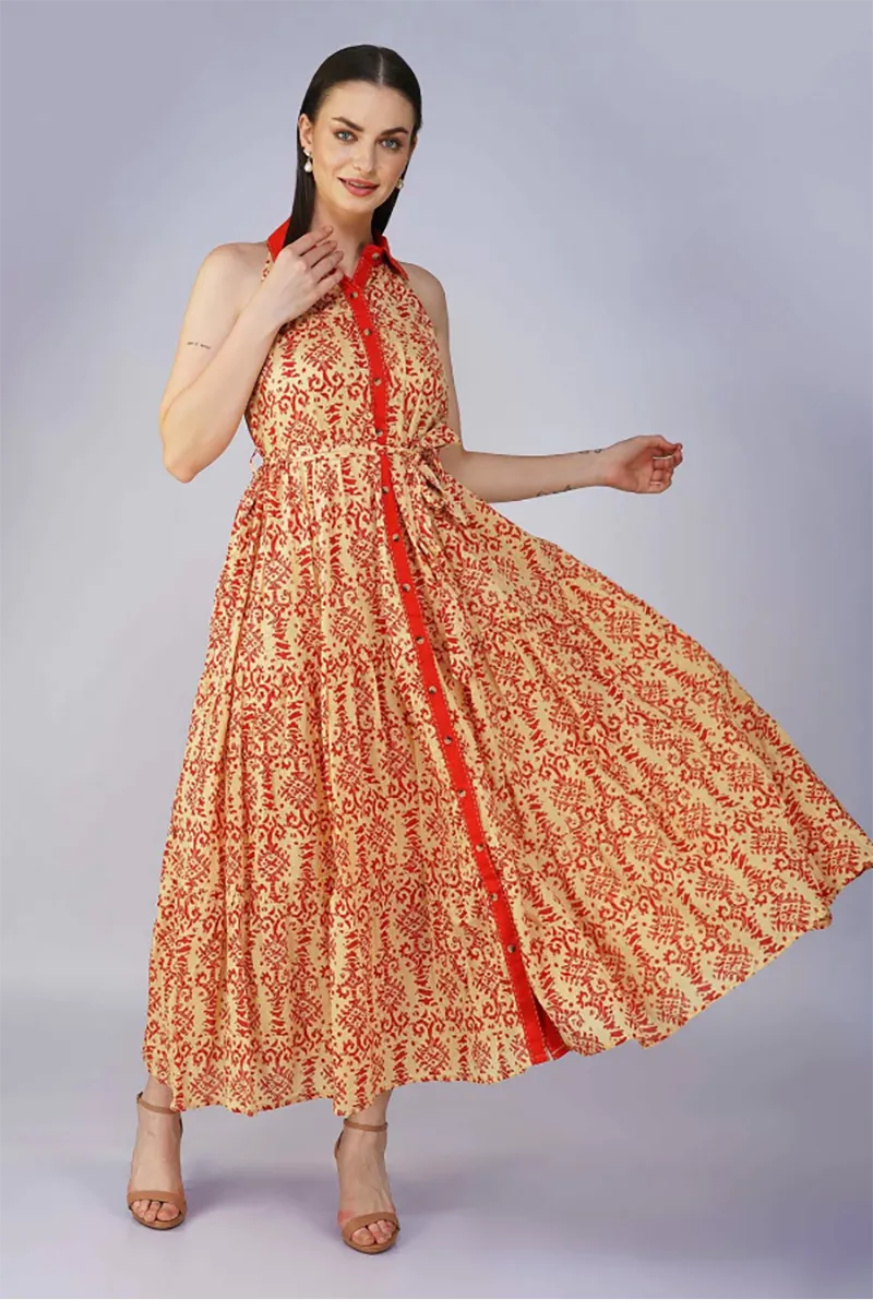 [CT799-1] Vestido Largo de Algodón
