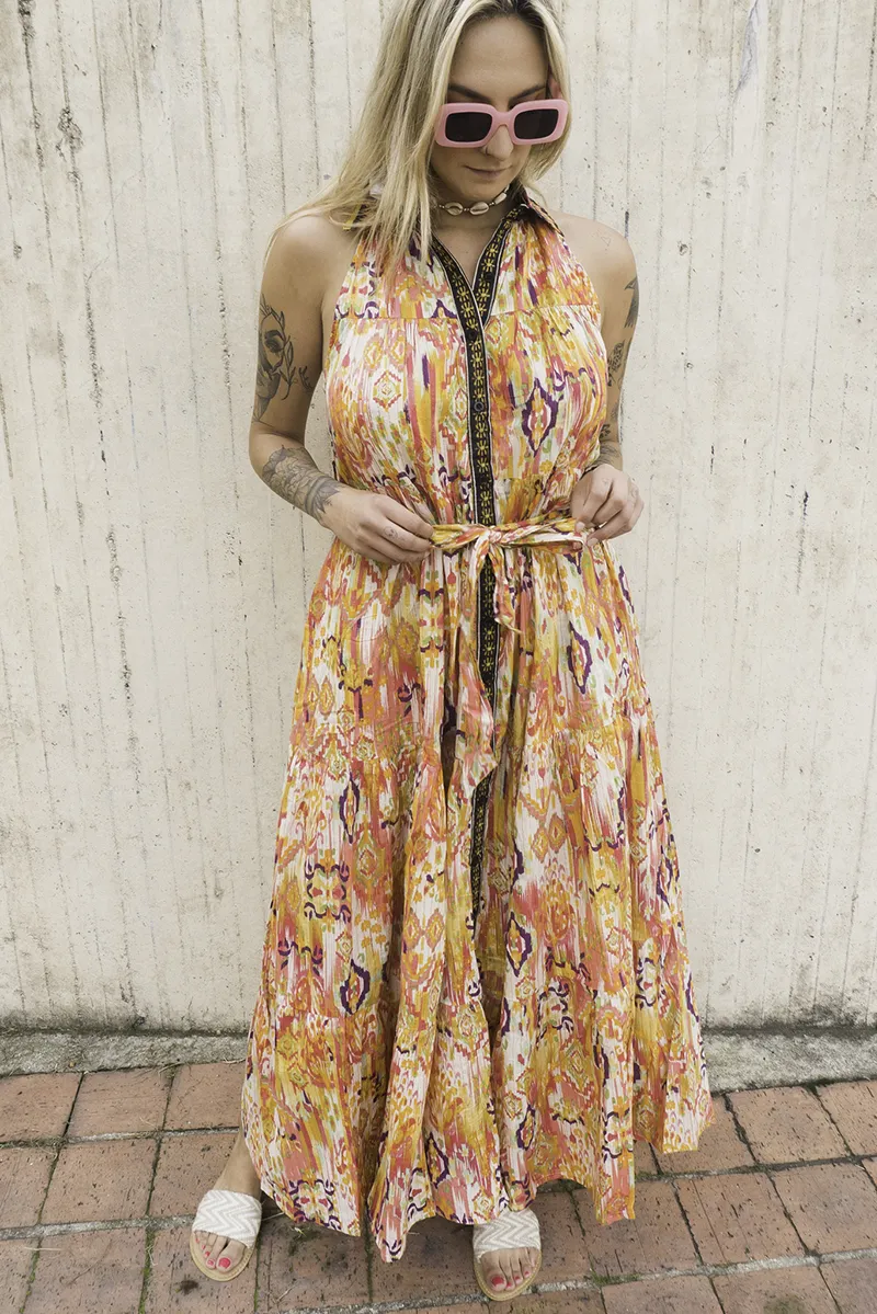 [CT799-4] Vestido Largo de Algodón