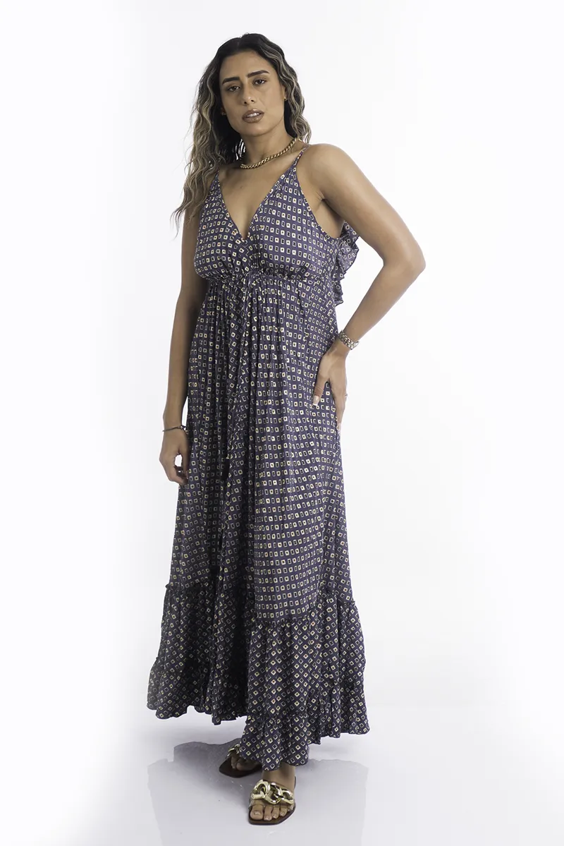 [LD1443-3] Vestido Largo de Seda