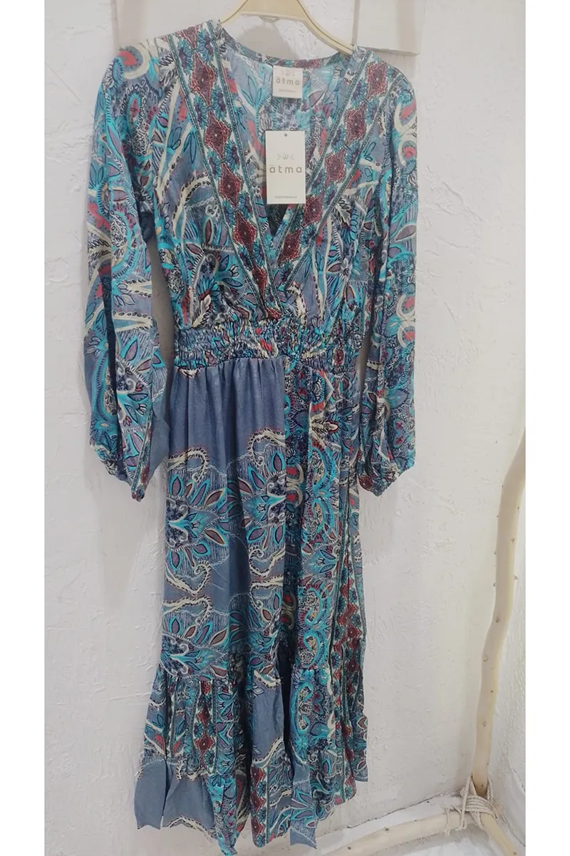 [LD2881-7] Vestido Largo de Seda