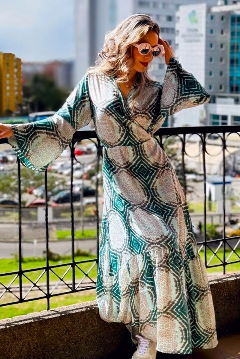 [LD2606-2] Vestido Largo de Seda
