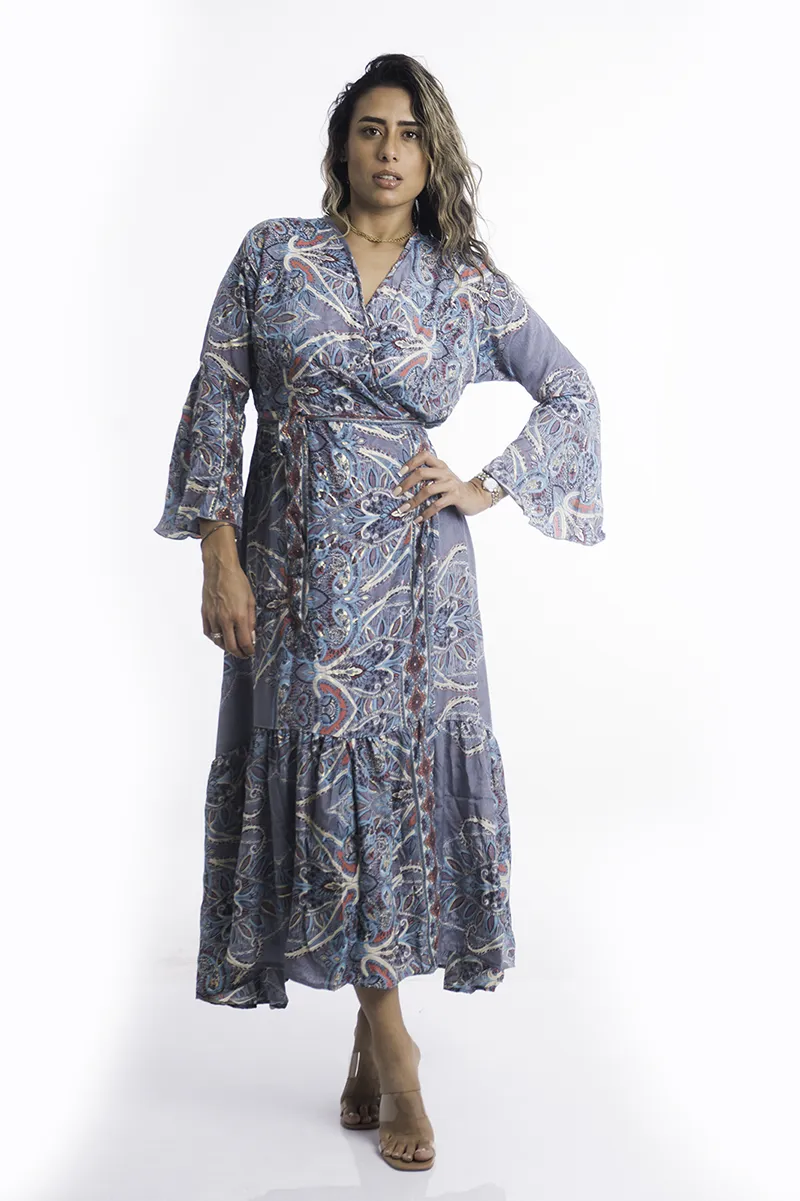 [LD2606-6] Vestido Largo de Seda