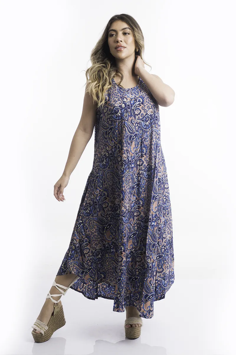 [LD2672-4] Vestido Largo de Seda