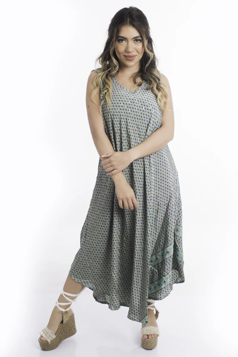 [LD2672-2] Vestido Largo de Seda