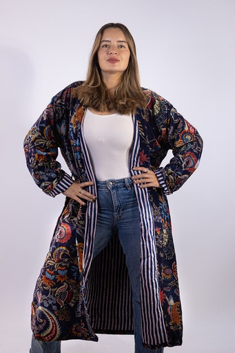 [JK23-1] Chaqueta Larga de Gamuza