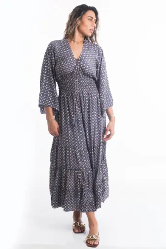 [LD3490-1] Vestido Largo de Seda