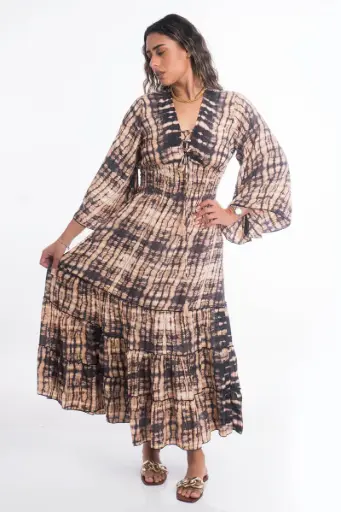 [LD3490-2] Vestido Largo de Seda
