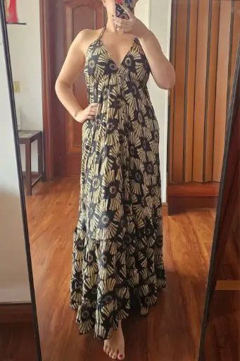 [LD165-3] Vestido Largo de Seda