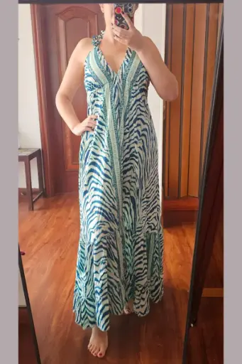 [LD165-6] Vestido Largo de Seda