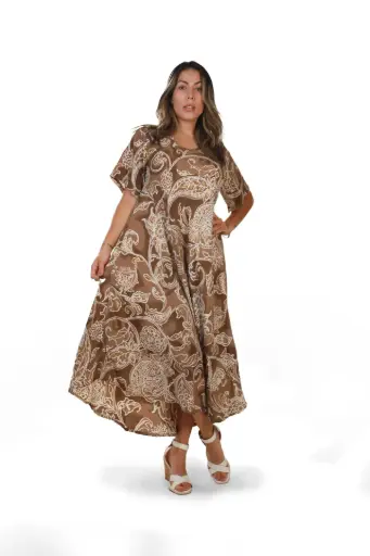 [LD2671-4] Vestido Largo de Seda