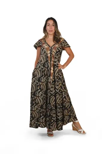[LD956-4] Vestido Largo de Seda