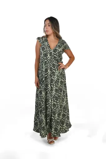 [LD956-5] Vestido Largo de Seda
