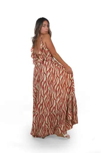 [LD1443-7] Vestido Largo de Seda