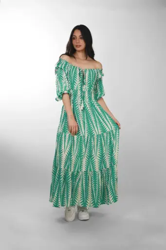 [LD0528-5] Vestido Largo de Seda