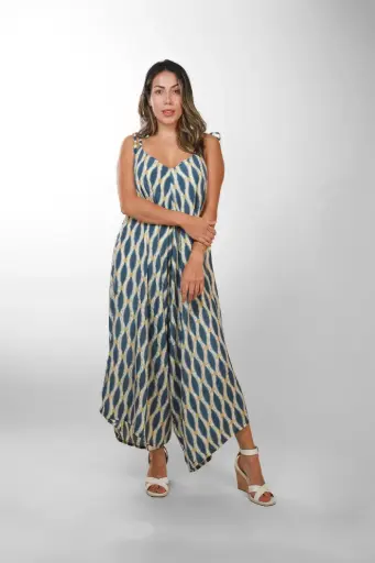 [LJ0236-4] Enterizo Azul Seda