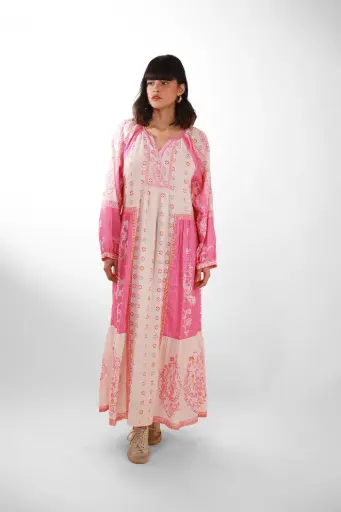 [IDTJ067D] Vestido Largo de Algodón