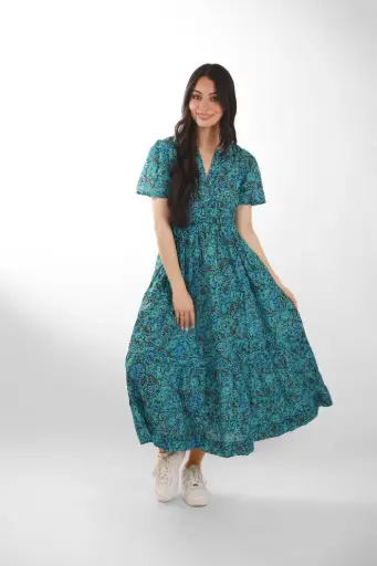 [VENU1019D] Vestido Largo de Algodón